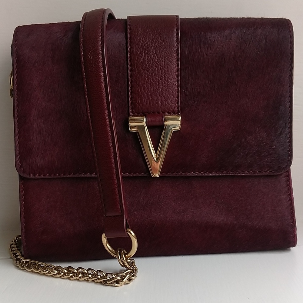Vince Camuto Burgundy Cowhide shoulder bag